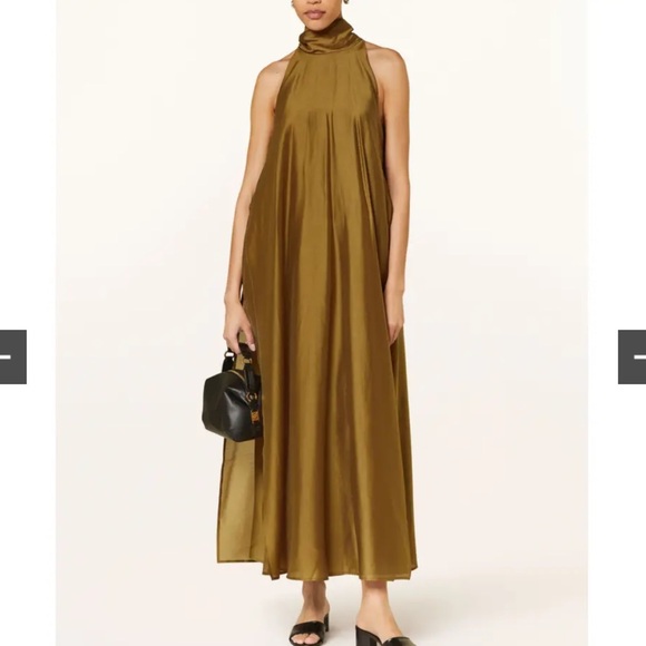 COS Halter Olive Green Maxi Dress size 10